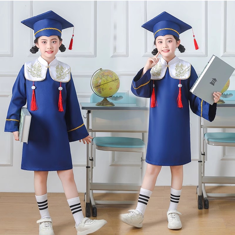 新款中式儿童博士服幼儿园毕业