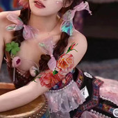 6张高颜值纹身贴防水女遮盖妊娠纹彩色妆容锁骨水墨玫瑰花朵性感