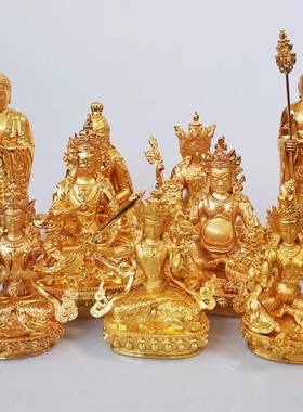 普门庵黄金佛像锌合金镀金摆件