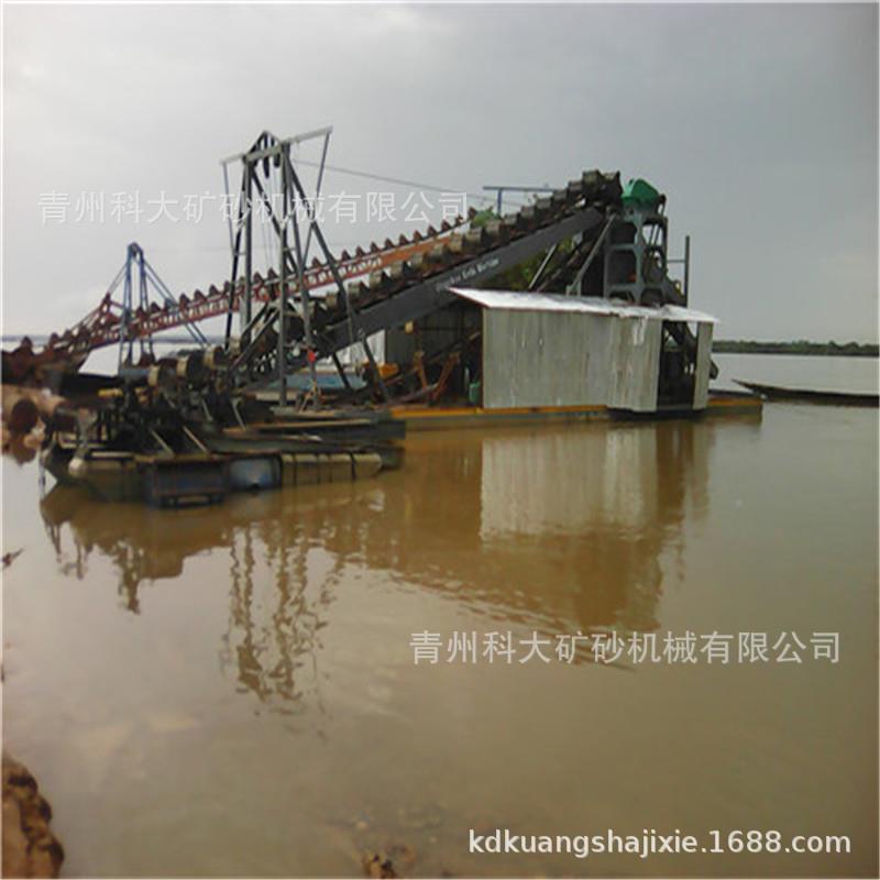 斗式取挖采金船 河道淘沙金KD-1200船 链砂金选机械
