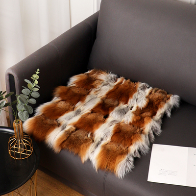 方形冬季坐垫皮毛一体高级感