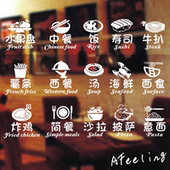 奶茶咖啡啤酒饮料甜品披萨简餐店铺橱窗玻璃门窗户装 饰贴纸贴画