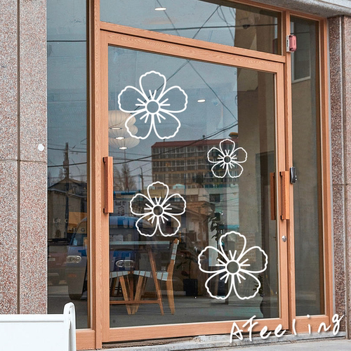 可爱花朵ins风玻璃墙贴纸