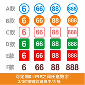 定制数字号码 贴玻璃门贴宾馆酒店餐馆餐厅门牌号桌号贴纸