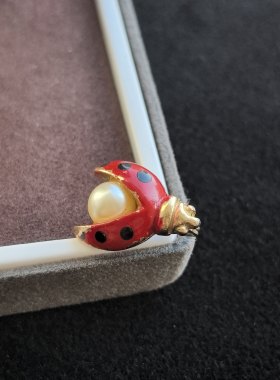 中古SarahCov瓢虫胸针动物胸针趣味胸针