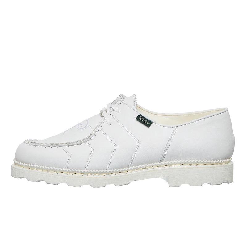 代购PARABOOT男士乐福鞋透气吸汗轻便舒适白色圆头系带