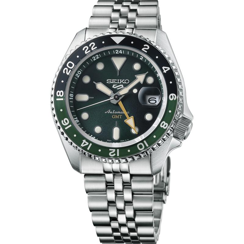 Seiko/精工日韩腕表自动机械绿盘黑圈 GMT大金针防水表