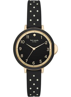 代购kate spade女士腕表日期夜光计时防震硅胶黑色金属防水日常