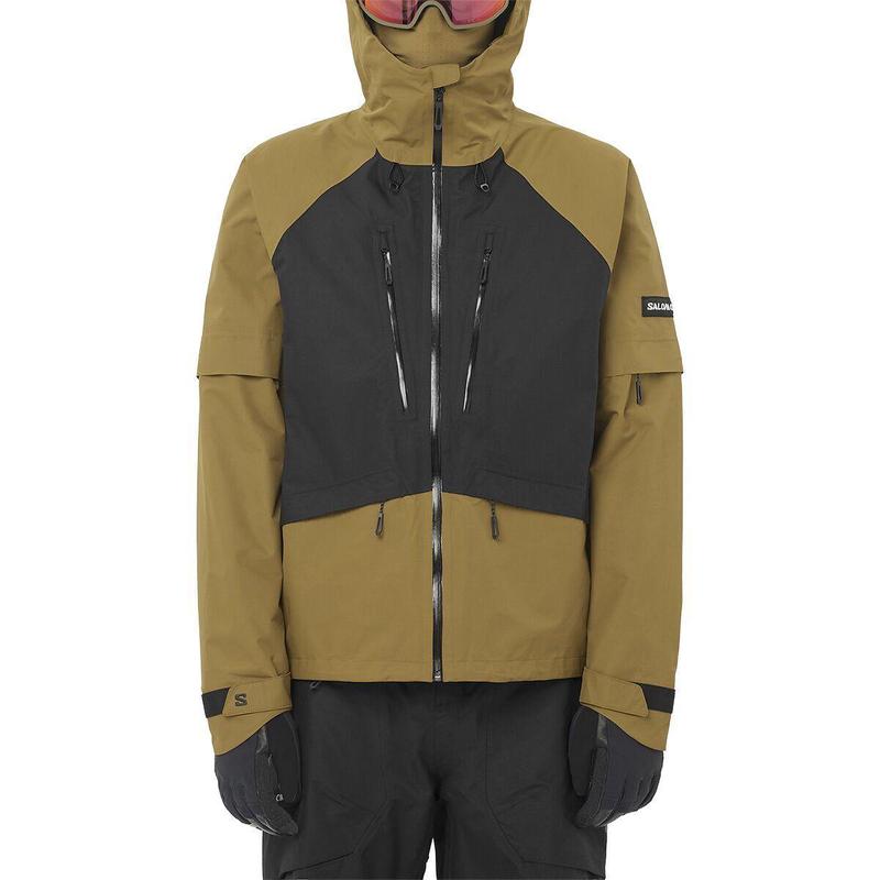 代购SALOMON萨洛蒙男士冲锋衣防水防风透气滑雪服连帽长袖