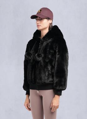 代购Moose Knuckles女士夹克保暖防寒仿皮草双面冬季户外卫衣