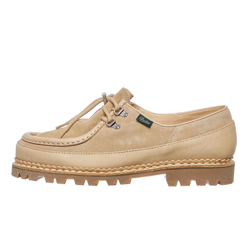 代购PARABOOT男士乐福鞋透气软底轻便可换底圆头系带植鞣绒面革