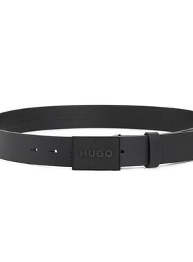 海外代购Hugo Boss男士皮带百搭商务休闲黑色针扣日常搭配通勤