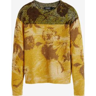 代购Desigual女士毛衣保暖舒适长袖圆领秋冬日常针织爆款复古