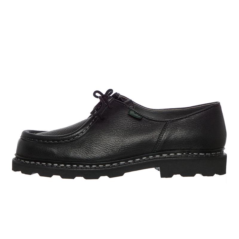 代购PARABOOT男士乐福鞋透气耐用防滑可换底黑色圆头系带