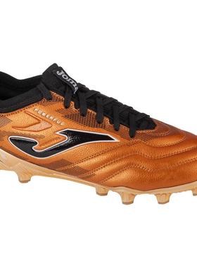 代购JOMA男士足球鞋防滑轻便耐磨支撑性强合成材料橙色黑色鞋带