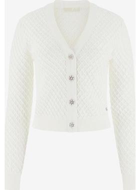 代购GUESS女士毛衣保暖舒适白色长袖日常秋冬针织爆款简约