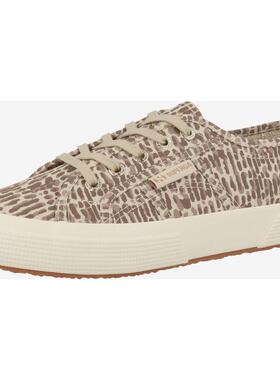 代购Superga女士帆布鞋透气轻便软底舒适豹纹印花圆头系带低帮