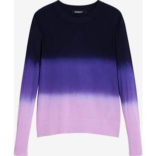 代购Desigual女士毛衣保暖舒适渐变长袖秋冬日常针织爆款简约