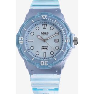 代购 卡西欧女士腕表日期防水石英计时透明树脂轻盈休闲日常手表