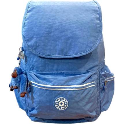 代购Kipling女士双肩包大容量防水面料前袋储物侧边收纳蓝色