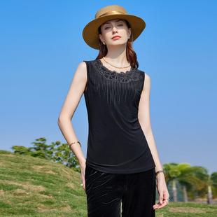 时尚春夏无袖内搭背心宽肩吊带中年女洋气打底衫女2025新款
