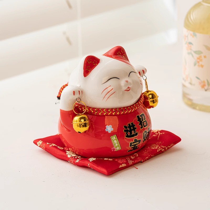 招财猫存钱罐家居装饰客厅小摆件存储罐硬币储钱罐店铺收银发财猫