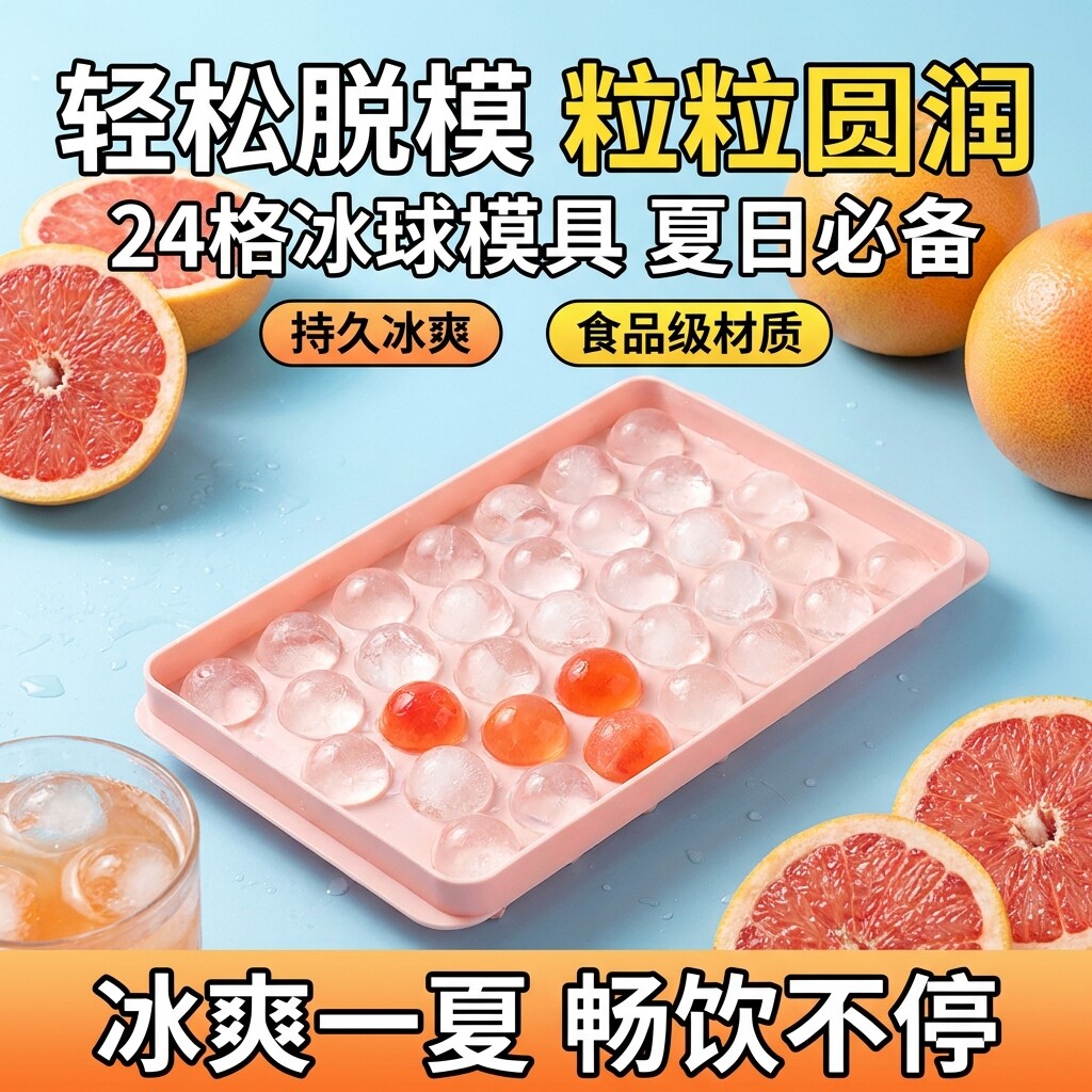 冰球模具小号圆形家用食品级冰格冻冰块制冰盒做冰格盒子制冰磨具图片