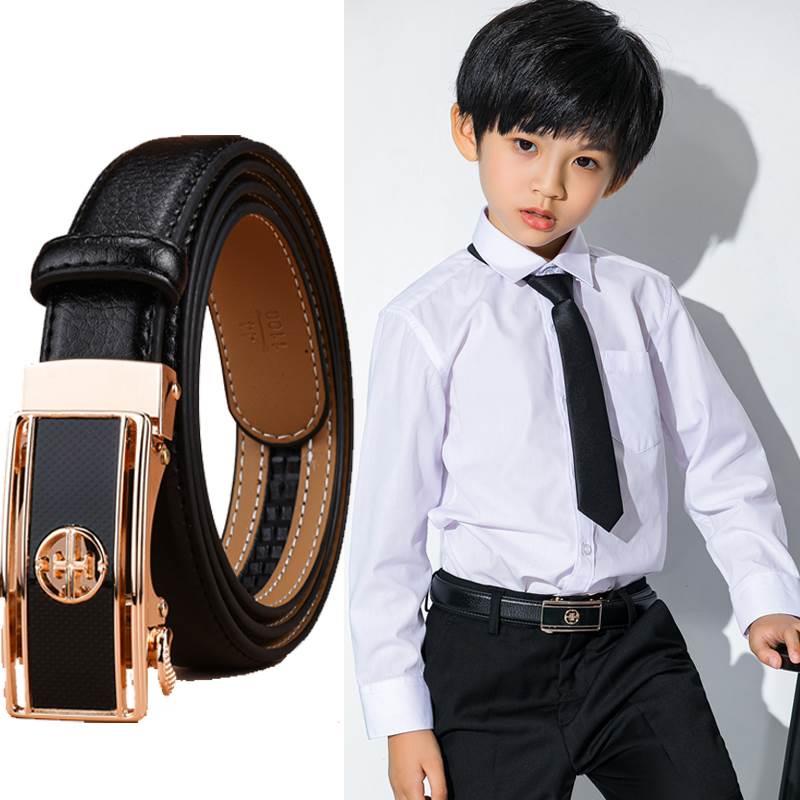 儿童腰带胖童小孩男童西装自动学生礼服皮带西装校裤自动扣裤带