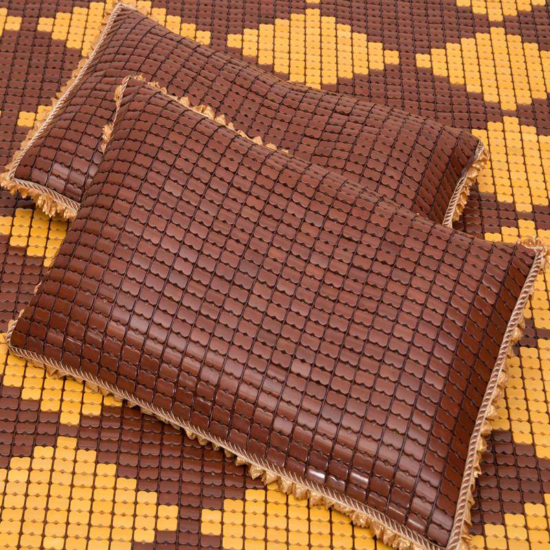 双筋枕头枕套枕芯麻将凉席双人竹席凉枕儿童花边枕竹席枕一个装