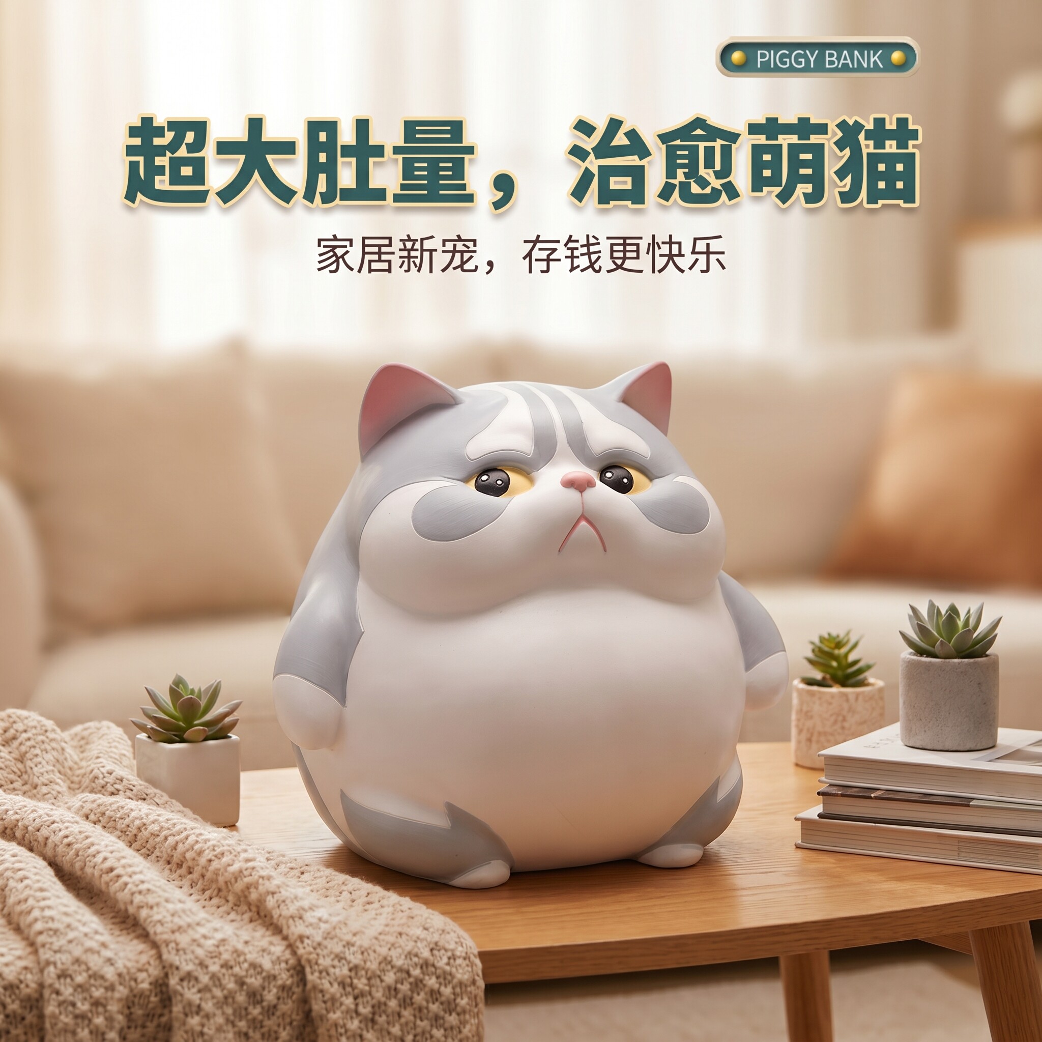 存钱罐超大号特大号巨型客厅只进不出摆件客厅储蓄超火招财猫成人