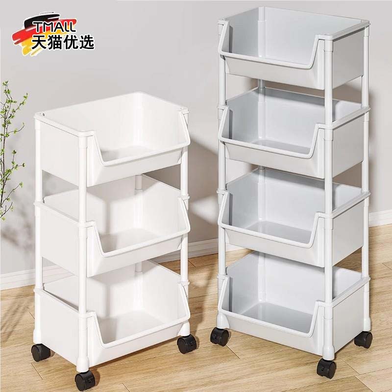 小推车置物架移动家用零食落地多层客厅收纳书架厨房客厅摆摊架子