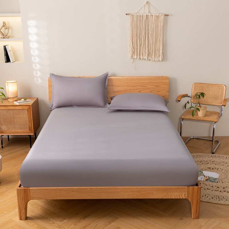 床罩床笠水洗磨毛现代简约床套单双人床垫保护罩全包围固定纯色