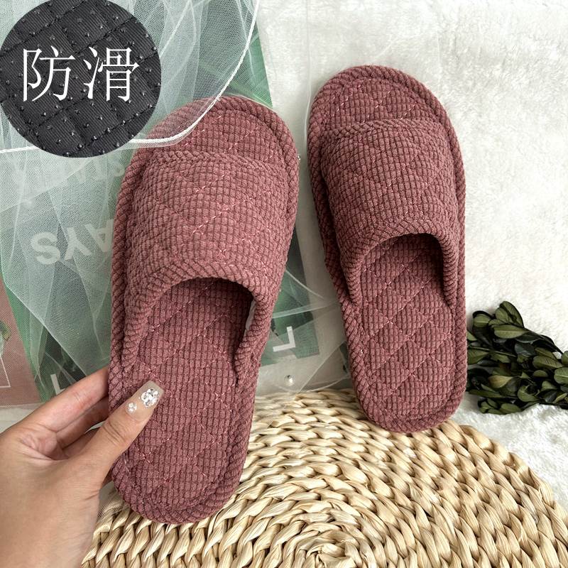 布艺布底拖鞋室内居家无声木地板男家用静音防滑春秋夏季托 托鞋