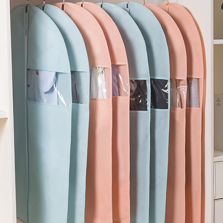 防灰尘防尘罩挂式家用衣服全封闭拉链款收纳袋透明牛津布挂衣袋