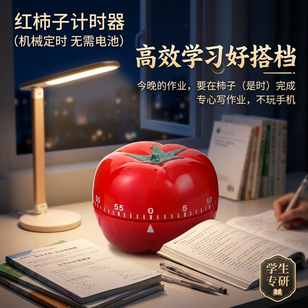 番茄学习计时器闹钟初高中小学生时间管理自律神器厨房机械定时器图片