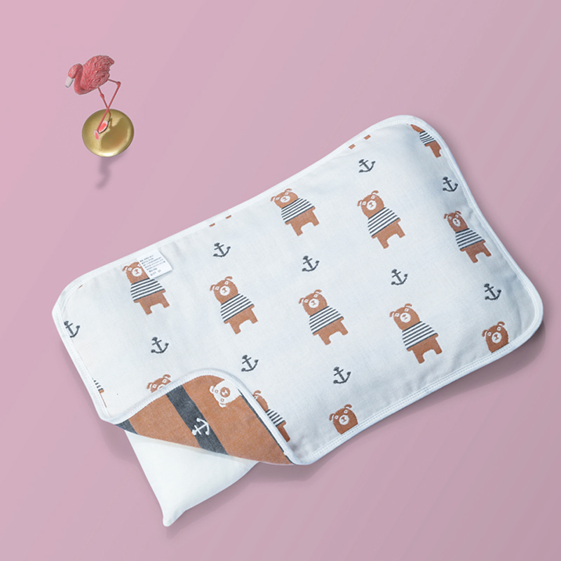 A类儿童枕巾一对装40x60棉纱布专用30x50幼儿园枕头巾吸汗透气