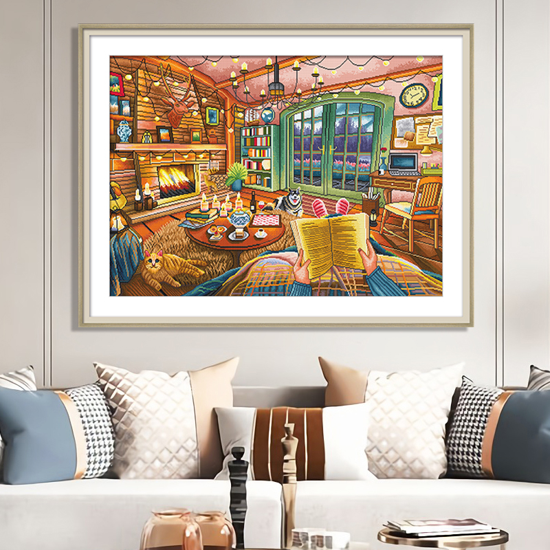 ks十字绣2025新款客厅卧室风景挂画自己绣手工绣刺绣线绣此刻时光