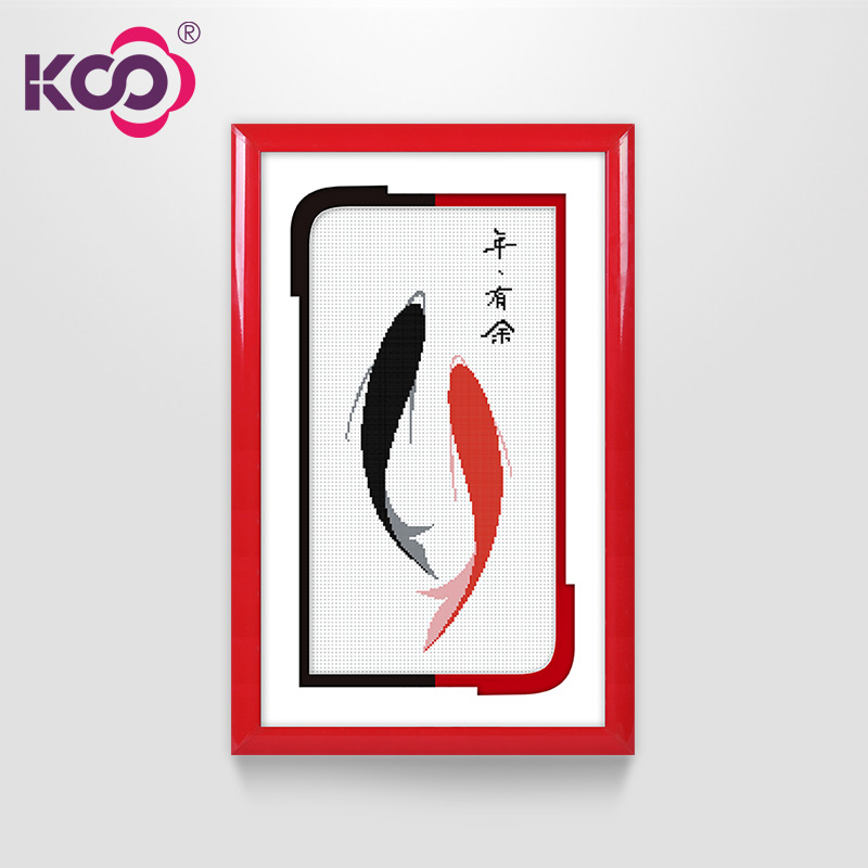 ks十字绣 线绣客厅新款 绣玄关中国风动物画年年有鱼