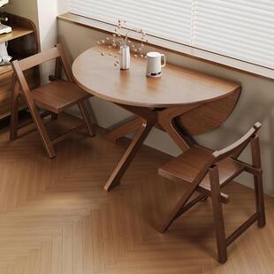 实木折叠圆桌小户型餐桌家用饭桌新中式可折叠吃饭桌子圆形折叠桌