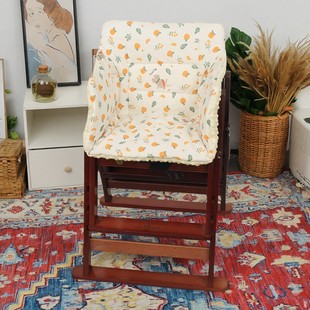 儿童实木餐椅坐垫垫子宝宝吃饭餐桌座椅椅垫婴儿加厚双面靠垫秋冬