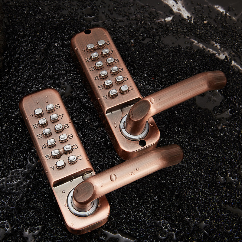 新款防水双面机械密码锁 室外栅栏门锁 铁艺门锁通道门院子门密款