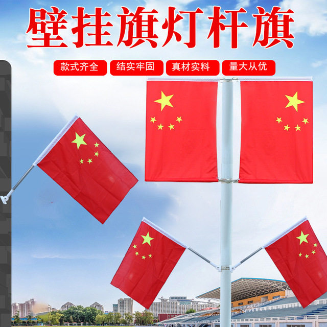 国旗串旗手摇旗灯杆旗电线杆