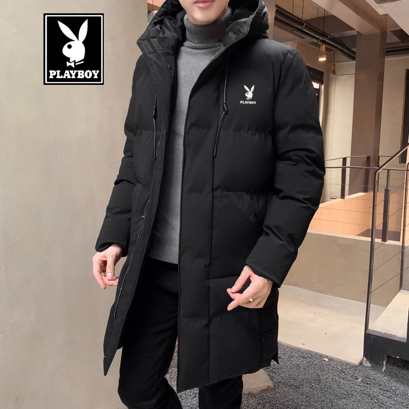 花花公子羽绒棉服男冬季中长款棉衣加厚保暖外套潮牌中青年面包服
