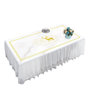 印花茶几桌布清新蕾丝长方形防尘罩电视柜盖巾布艺全包茶几布罩套