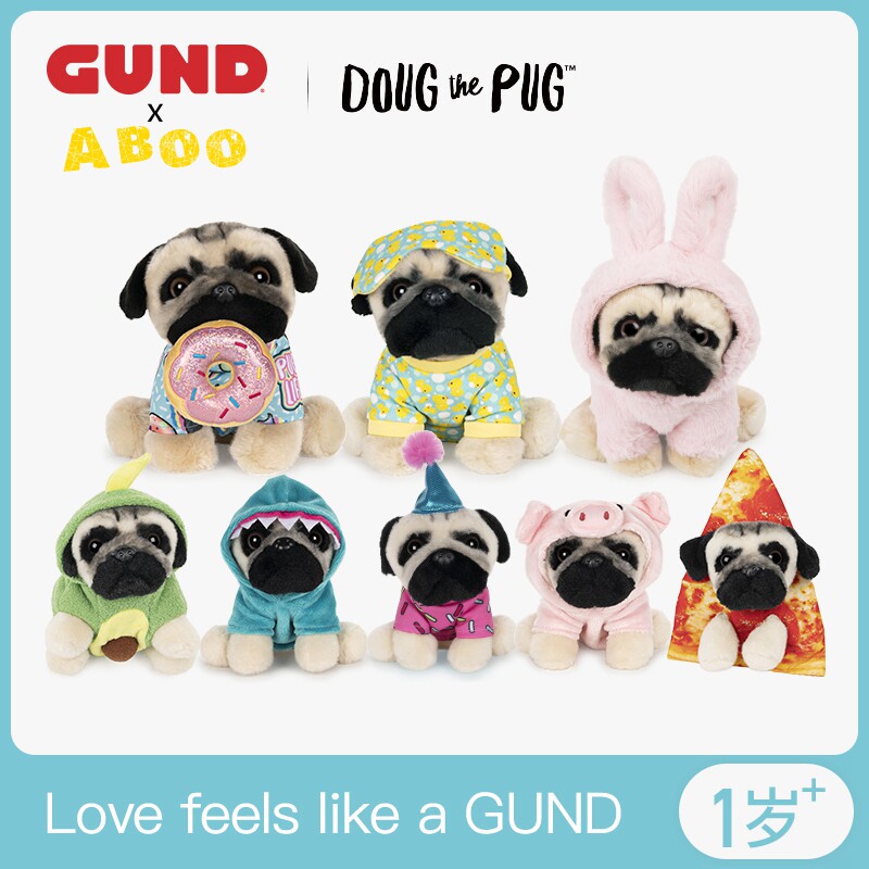 ▲ Aboo｜美国「GUND」狗狗毛绒玩具巴哥八哥犬玩偶潮玩公仔礼物