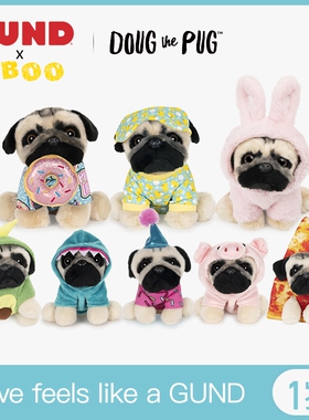 ▲ Aboo｜美国「GUND」狗狗毛绒玩具巴哥八哥犬玩偶潮玩公仔礼物