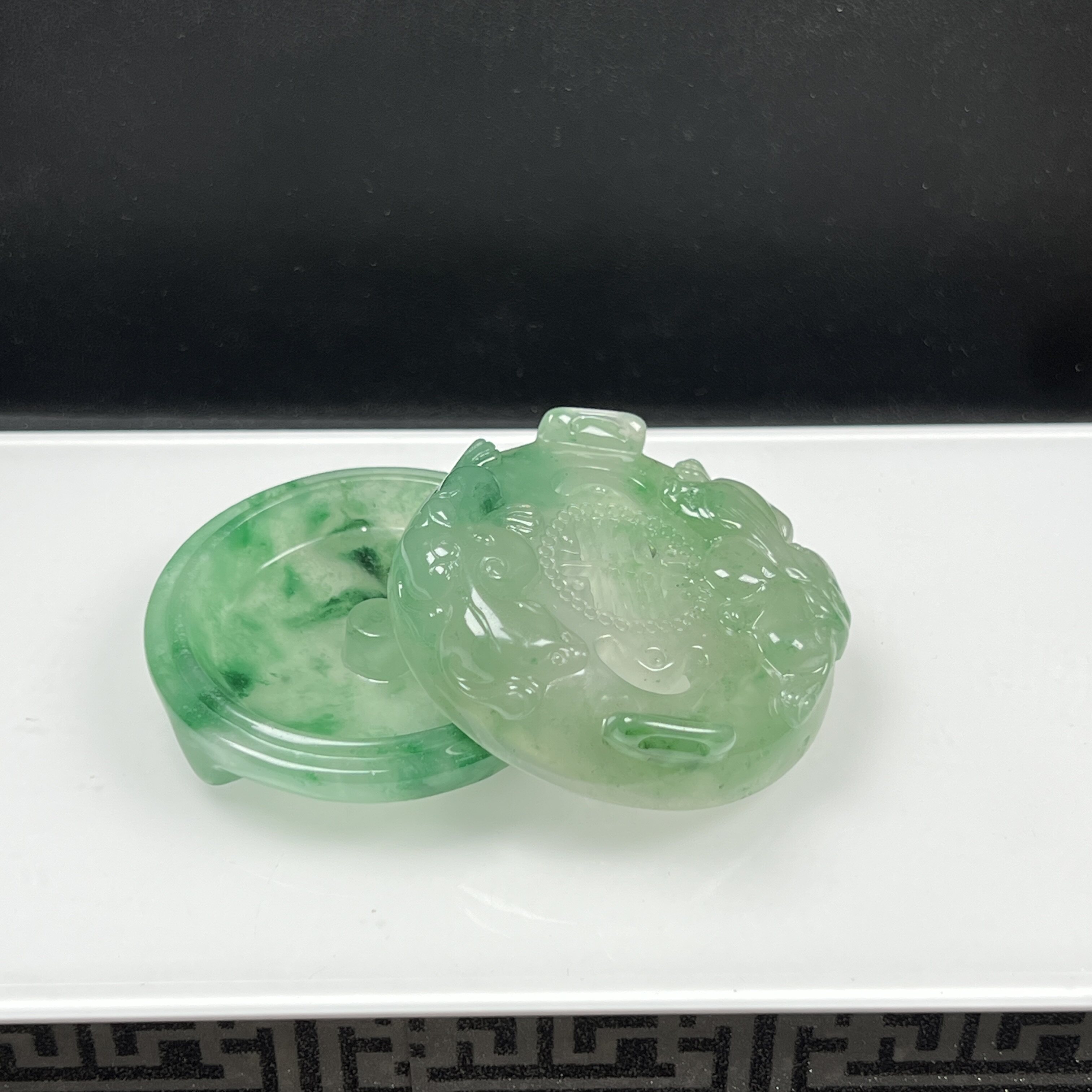 天然玉石精品珠宝高冰飘翠绿色非洲翠玉香炉摆件正品新款