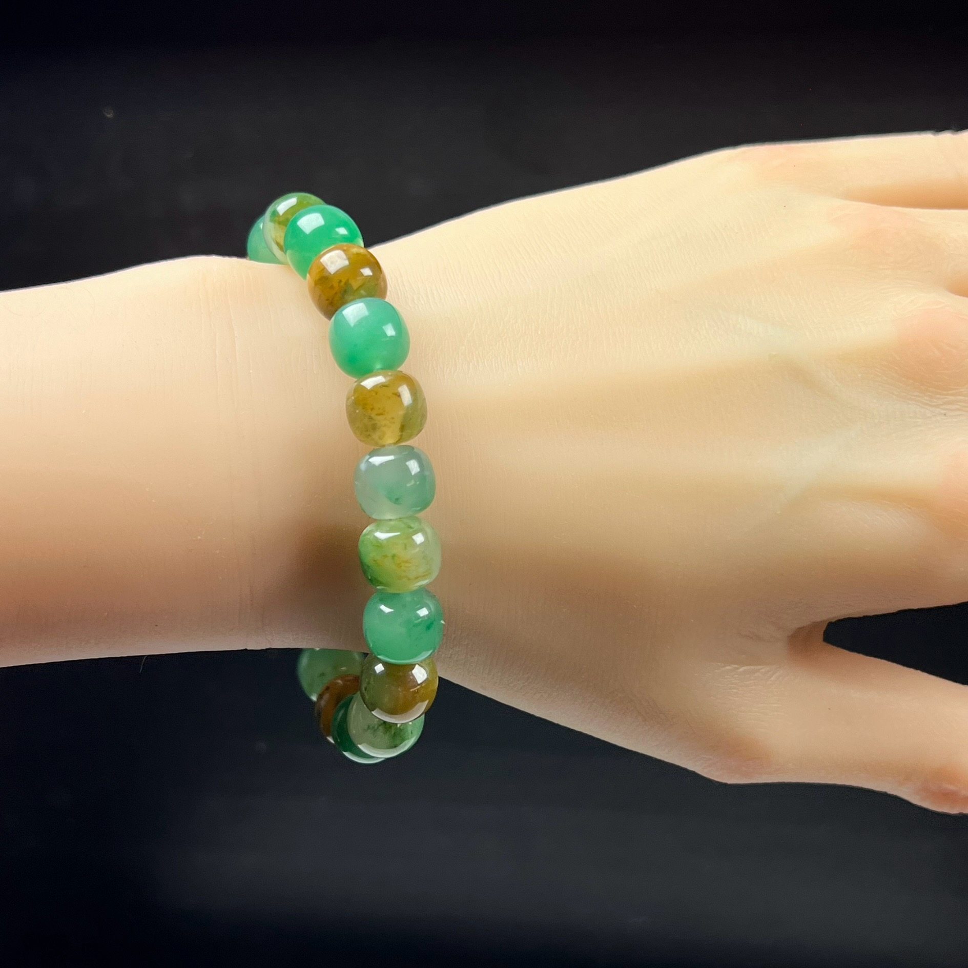 天然玉石精品珠宝高冰飘黄加绿非洲翠玉老型珠10mm手串手链正品,珠宝/钻石/翡翠,非洲翠,淘宝优惠券,粉丝福利购,淘宝优惠卷