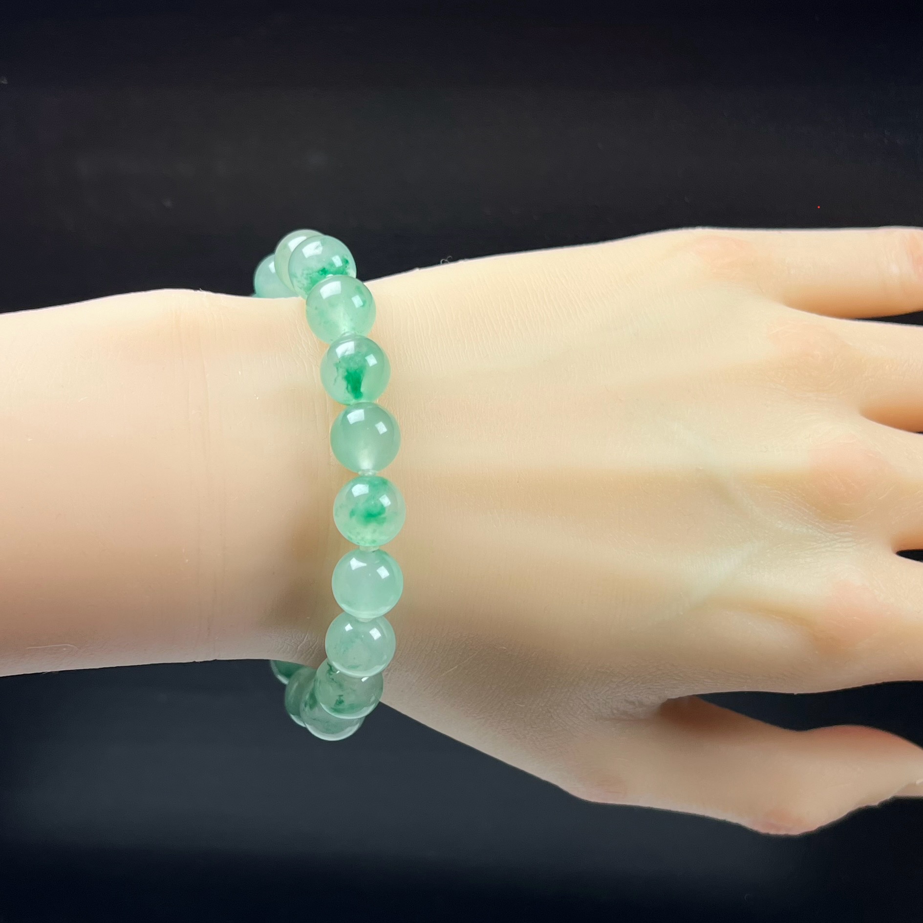 天然玉石精品高冰飘翠绿色非洲翠玉佛珠10mm玉石手串手链正品送礼