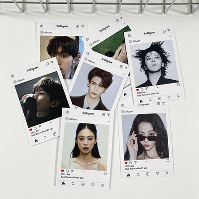 来图定制手机壳可夹放小卡片简约ins框diy不同图案尺寸铜版纸覆膜